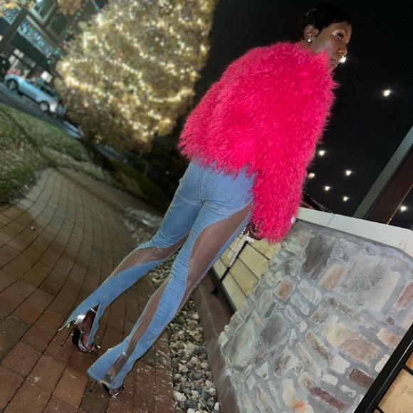 Twisted blue denim sheer pants (SOLD) - Picture 8 of 8